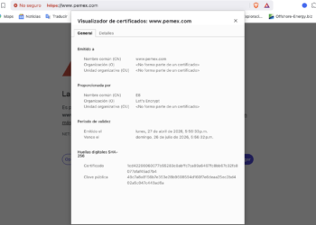 Pemex, no paga certificado digital y web se queda sin operar